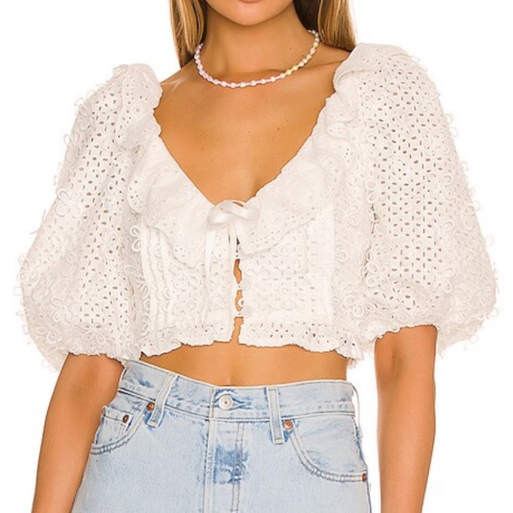 For Love & Lemons White Cassie Top